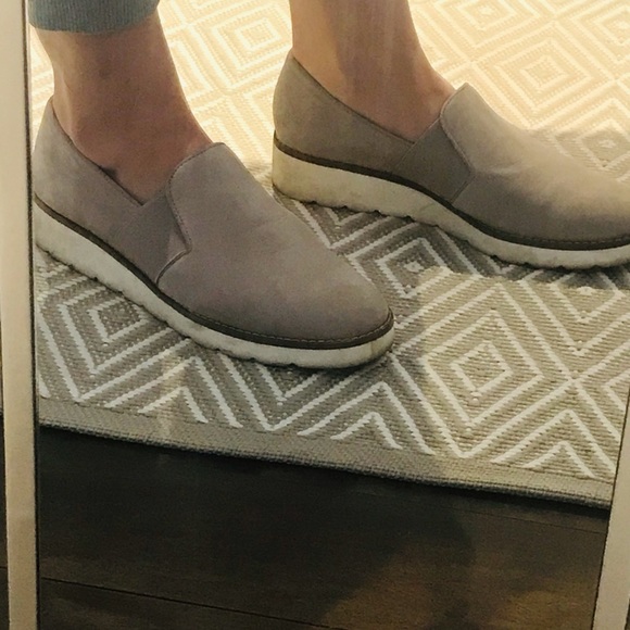 Franco Sarto light Grey Leather wedge Loafers - Picture 5 of 7